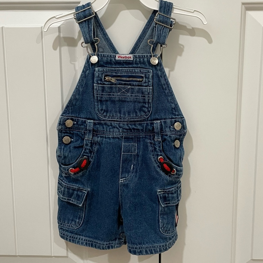 EUC Vintage Weebok 12 Month Denim Short Overalls. Y2K. Yacht.